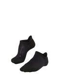 Blick auf die schwarze GO2 Invisible Socken von Falke, flach liegend mit glatter Oberfläche, perfekt für unsichtbares Tragen.