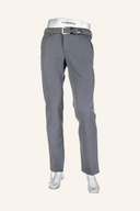 Lange Golfhose von Alberto Rookie 3xDRY Cooler, atmungsaktive und schweißableitende Golfhose, dunkelgrau, vorne und hinten sichtbar