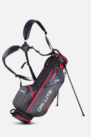 Großer schwarzer Big Max Dri Lite Seven G Standbag mit mehreren Fächern und gepolsterten Tragegriffen, für Golfschläger und Zubehör.