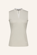 Leichtes ärmelloses T-Shirt von J. Lindeberg, weißes Top mit schlichter Passform, ideal für sportliche und lässige Looks.