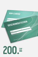 Geschenkgutschein von Golfers Paradise im Wert von 200 CHF, ideal für Golfspieler, mit eleganter Gestaltung auf weißem Hintergrund.