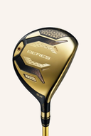 Honma Beres 10 Fairwayholz, modernes Golfschlägerdesign, mit schwarzem Griff und glänzendem Schlägerkopf, für präzise Abschläge.