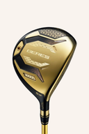 Honma Beres 10 Fairwayholz, modernes Golfschlägerdesign, mit schwarzem Griff und glänzendem Schlägerkopf, für präzise Abschläge.