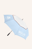 Großer Big Max AQUA UV Schirm mit wasserdichter Beschichtung und UV-Schutz, geöffnet und im Freien sichtbar.