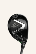 Callaway ELYTE Hybrid Golflöffel mit schwarzem Schaft und Graphit-Griff, frontale Ansicht des Clubs.