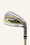 Honma Beres 09 Eisensatz mit Eisen, detaillierte Ansicht der Golfschläger für präzises Spiel.