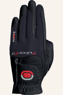 Golfhandschuh der Marke Zoom, Hybrid, in Schwarz mit stylischem Print, für besseren Griff beim Golfspiel.