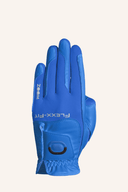 Zoom Hybrid Golfhandschuhe mit blauer Print-Optik, aus flexiblem Material für optimalen Griff und Komfort beim Golfspielen.