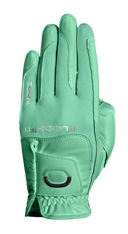 Golfhandschuhe von Zoom Hybrid mit grünem Druck, bequemes Material und sportliches Design, ideal für Golfspieler