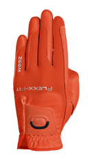 Golfhandschuh von Zoom Hybrid mit orangefarbenem Print, atmungsaktiv und bequem für besseren Griff beim Golfspielen.