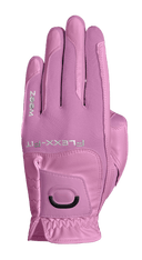 Golfhandschuhe von Zoom Hybrid, pink mit Druck, aus atmungsaktivem Material, für besseren Griff beim Golfspielen.