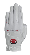 Zoom Hybrid Golfhandschuhe aus weißem Material mit Print-Design, bequemer Griff für verbessertes Spiel.