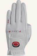 Zoom Hybrid Golfhandschuhe aus weißem Material mit Print-Design, bequemer Griff für verbessertes Spiel.