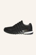 Adidas Tour360 SL Golfschuhe in Weiß mit schwarzer Sohle, atmungsaktives Obermaterial und rutschfester Sohle.