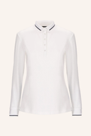 Rundes Piquet-Knitted Poloshirt von Jack Nicklaus in klassischem Design, auf einem Model getragen.