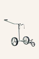 Silberner JuStar Elektrotrolley 1.0, elektrischer Transportwagen mit stabilem Design, ideal für leichte bis mittlere Transportaufgaben