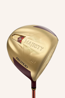 Majesty Prestigio XII Driver, Golfschläger mit blauer Griffzone und schwarzem Schlägerkopf, auf einem weißen Hintergrund.