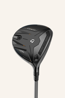 Bois de parcours TaylorMade Qi4D Max Lite Max avec tête noire et grip gris, pour un contrôle optimal de la balle sur le fairway.