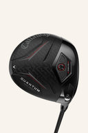 Callaway Quantum Max Fast Driver mit schwarzem Schlägerkopf und grünem Griff, für hohe Geschwindigkeiten beim Golf.