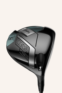 Callaway Reva Rise Driver, modernes Golfschläger-Design mit schwarzem Schlägerkopf und grünem Griff, für präzise Abschläge.