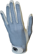 Schwarze Golfhandschuhe von Zoom mit Diamanten-Design, Sonnenmuster für stilvolles Spiel bei Sonnenschein