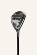 Hybrid TaylorMade Qi35 Max Max Hybrid mit schmalem Schlägerkopf und Graphit-Griff, abgebildet auf weißem Hintergrund.
