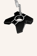 Evnroll Z1 Black ZERO Putter mit schwarzem Schlägerkopf und grünem Griff, Nahaufnahme des Putter-Designs.