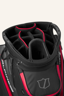 Wilson Alpine Dry Cartbag auf Golfwagen, wasserdichter Golftasche mit mehreren Fächern für beste Organisation.