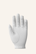 Wilson Conform Golfhandschuh aus Leder, zeigt den handschuh mit verstellbarem Klettverschluss und atmungsaktivem Material.