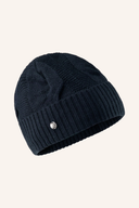 Graue Addie Beanie Mütze von Daily Sports aus weichem, warmem Stoff, ideal für kalte Tage, zeigt eine bequeme Passform.