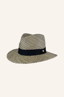 Panama-Hut modischer Bicolor Hut in Natur und Schwarz, aus weichem Material, perfekt für stilvollen Sonnenschutz.