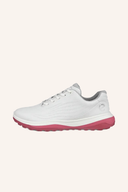 Ecco LT1 Golfschuhe in Schwarz mit Schnürung, bequemes Design für Golfspieler, seitliche Markenlogos sichtbar