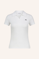 J. Lindeberg Marlie Poloshirt, bequemes T-Shirt aus weichem Stoff mit Polokragen und Logo-Details, in neutralen Farben