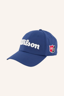 Wilson Pro Tour Cap, schwarze Baseballkappe mit Logo, bequemes Design für Sport und Freizeit.