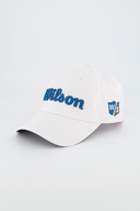 Wilson Pro Tour Cap, schwarze Kappe mit weißen Wilson-Logo, aus atmungsaktivem Material, ideal für den Tennissport.