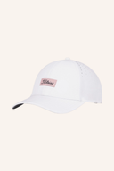 Titleist Charleston Breezer Kappe in Weiß mit gebogenem Schirm und Logo-Design, perfekt für den Sonnenschutz.