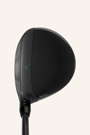 Callaway REVA RISE 2025 Fairway Holz, modernes Golfschläger-Design, Nahaufnahme des Schlägerkopfs mit Griff.