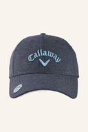 Callaway Stitch Magnet Cap, schwarze Kappe mit gesticktem Logo und Magnetverschluss, sportliches Design für Golf- oder Freizeitaktivitäten