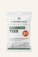 Zwei weiße Bamboo Tees von Masters, bequem und nachhaltig, aus weichem Bambusmaterial, auf weißem Hintergrund.