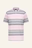 Herren Polo-Shirt von Jack Nicklaus mit feinen Multi-Streifen, kurzärmelig, hochwertiges T-Shirt aus Baumwolle, casual Look.