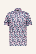 Abstraktes Druck-Poloshirt von Jack Nicklaus, bequemes T-Shirt mit modernem Design, sichtbare Druckmuster und Polokragen.