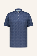 Herren Polo-Shirt mit Flock-Print von Jack Nicklaus, blaues T-Shirt mit Kragen und Logo-Design, bequemes Baumwollmaterial