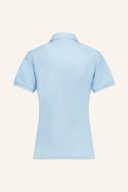 Rotes, festes Polo-Shirt von Jack Nicklaus aus Baumwolle, Detailansicht des klassischen Polos.