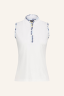 Weißes Jack Nicklaus Poloshirt aus festem Polo mit Reißverschluss, kurze Ärmel und klassischer Kragen.