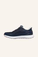 Skechers Go Golf Flight Slip-ins Golfschuhe in Navy, seitliche Ansicht, bequeme Golf-Schuhmodelle mit rutschfester Sohle