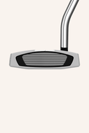 TaylorMade Spider GTX Putter mit schwarzem Griff und kompakter Kopf, geeignet für präzises Golfspiel.