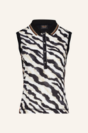 Ärmelloses Zebra Poloshirt von Golfers Paradise, T-Shirt mit Zebra-Muster, bequem und stilvoll für den Sommer.