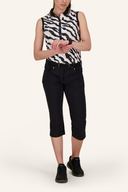 Ärmelloses Zebra-Poloshirt von Golfers Paradise, T-Shirt mit Zebra-Muster, bequemes Sommershirt, modisches Damen-Design