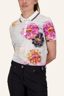 Kurzärmeliges Poloshirt von Golfino, weißes T-Shirt mit Kragen und Knopfleiste, flacher Schnitt, für Damen und Herren.