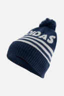 Adidas Font Beanie Mütze aus weichem Stoff, klassische schwarze Mütze mit Adidas Logo und Schriftzug, ideal für kalte Tage